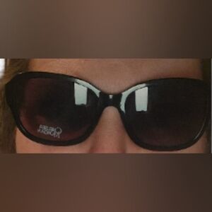 Chelsea Morgan Black Sunglasses with Purple Lenses.